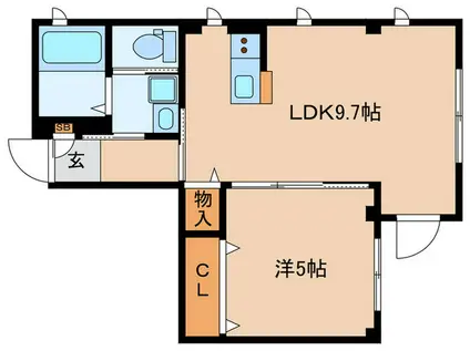 FONTINO(1LDK/1階)の間取り写真