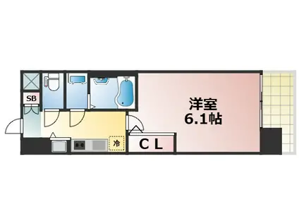 W-STYLE大阪城南(1K/10階)の間取り写真