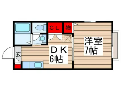 サンハイムT(1DK/1階)の間取り写真