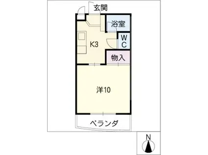 池園シティマンション(1K/4階)の間取り写真
