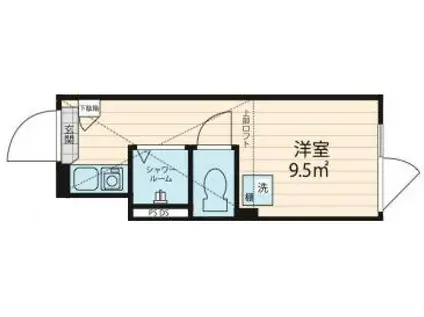 ノース HILL SHINJUKU ウエスト(ワンルーム/1階)の間取り写真