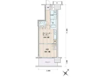 エスティメゾン豊洲レジデンスC棟(1LDK/5階)の間取り写真