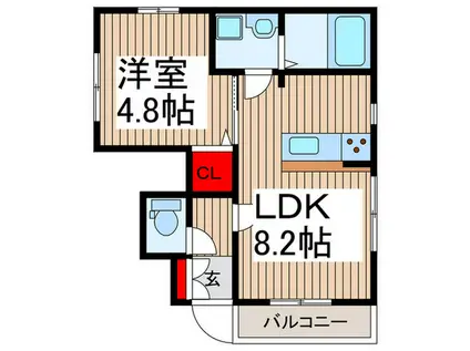 MAISON DE LYS(1LDK/1階)の間取り写真