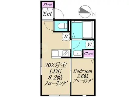 イゾ・ラピナ(1LDK/2階)の間取り写真