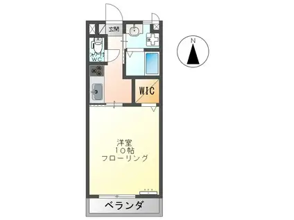 CASA上堀(1K/2階)の間取り写真