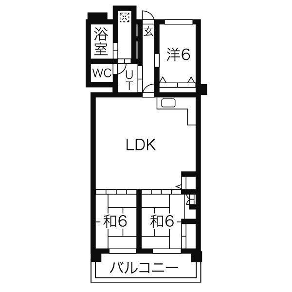 ティクスビル(3LDK/6階)の間取り写真