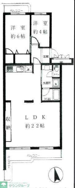 けやきが丘15号棟(2LDK/2階)の間取り写真
