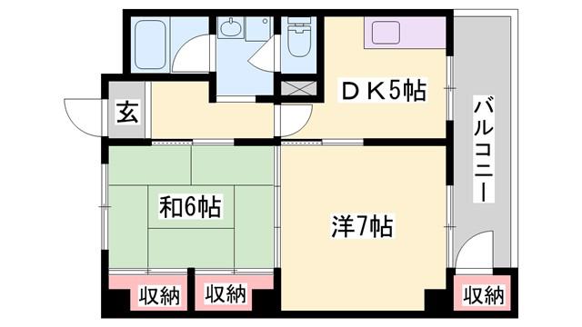 スイス第一ビル(2DK/3階)の間取り写真