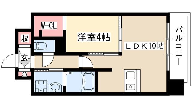 プレサンス丸の内レジデンス(1LDK/10階)の間取り写真