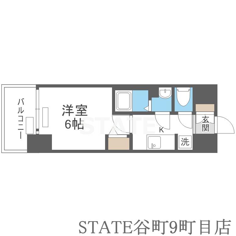 ファステート大阪上本町ソーレ(1K/8階)の間取り写真