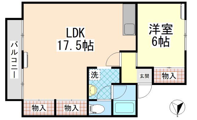 セジュール住吉II(1LDK/1階)の間取り写真