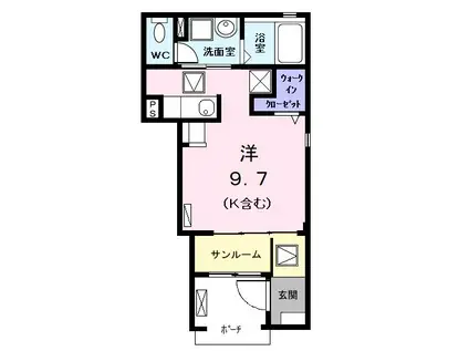 ネオ グレイスII(ワンルーム/1階)の間取り写真