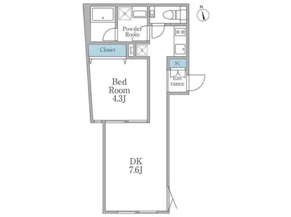 EDIT東池袋(1DK/4階)の間取り写真