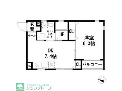 メゾン・ド・アジュール(1DK/2階)の間取り写真