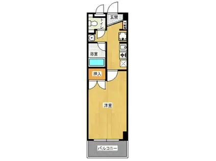 パレドール健軍III(1K/7階)の間取り写真