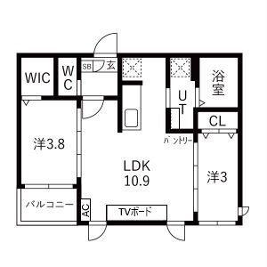 TIDY大江(2LDK/3階)の間取り写真