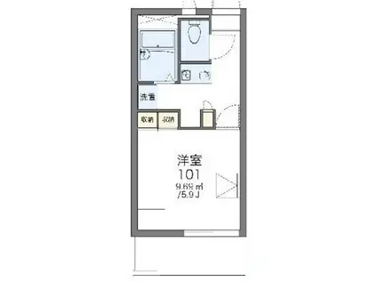 レオパレスゴールドクレスト(1K/1階)の間取り写真