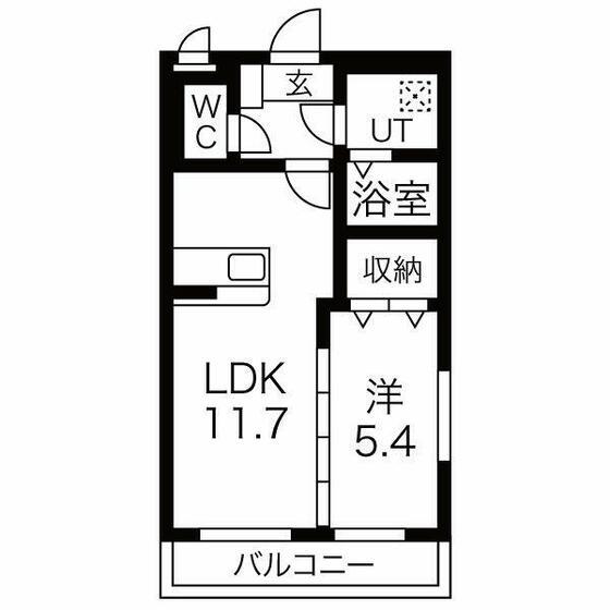 セレッソ ヴィエント(1LDK/3階)の間取り写真