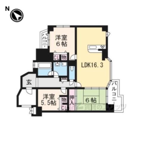 コスモ野洲(3LDK/2階)の間取り写真