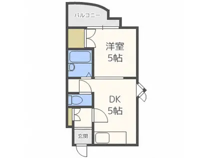 エンドレス三井北16条(1DK/5階)の間取り写真