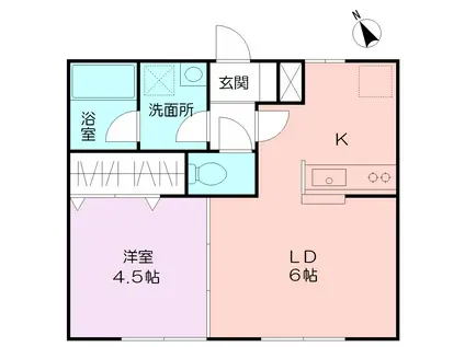 JR東北本線 盛岡駅 徒歩17分 2階建 築9年(2LDK/1階)の間取り写真