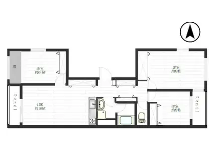 高村ビル(3LDK/5階)の間取り写真