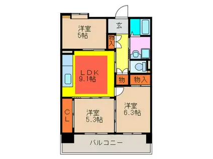 OPH新千里南町(3LDK/7階)の間取り写真