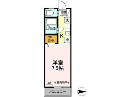 コーポエルム(1K/2階)の間取り写真