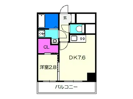 フリーダムレジデンス松原上田II(1DK/7階)の間取り写真