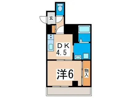 マンキンフ港南中央通(1DK/4階)の間取り写真