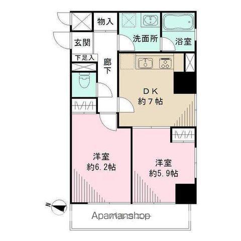 藤和シティコープ飛鳥山公園(2DK/8階)の間取り写真