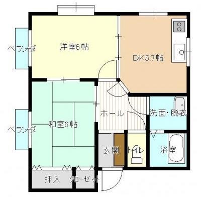 APARTMENTHOUSEグロウ(2DK/1階)の間取り写真