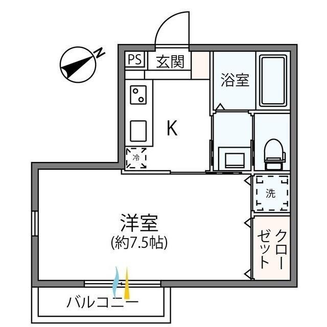 COSMO MM(1K/1階)の間取り写真