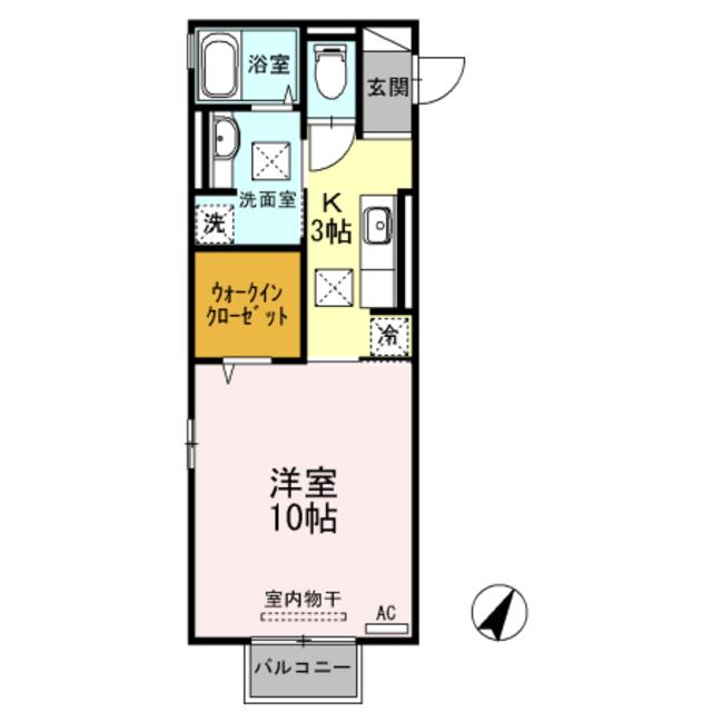 D-ROOM N.大谷(1K/1階)の間取り写真