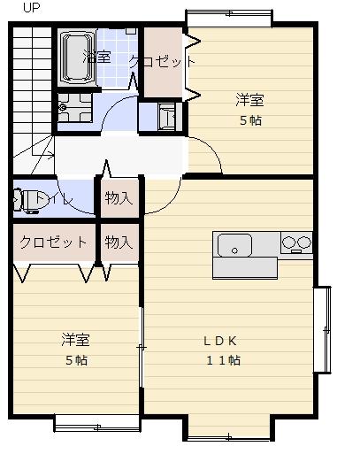 エクセレントC(2LDK/2階)の間取り写真