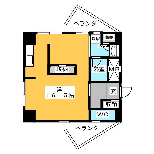 サンフレア日出町(ワンルーム/4階)の間取り写真