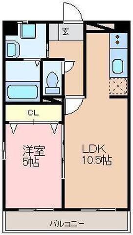 パンダビル(1LDK/7階)の間取り写真
