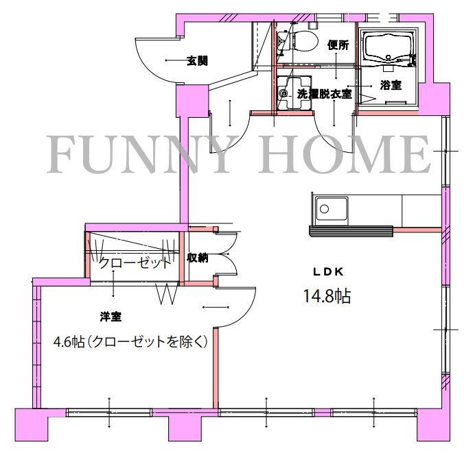 第1まつしまハイツ(1LDK/3階)の間取り写真