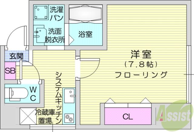 MUSE SINTERA(1K/5階)の間取り写真