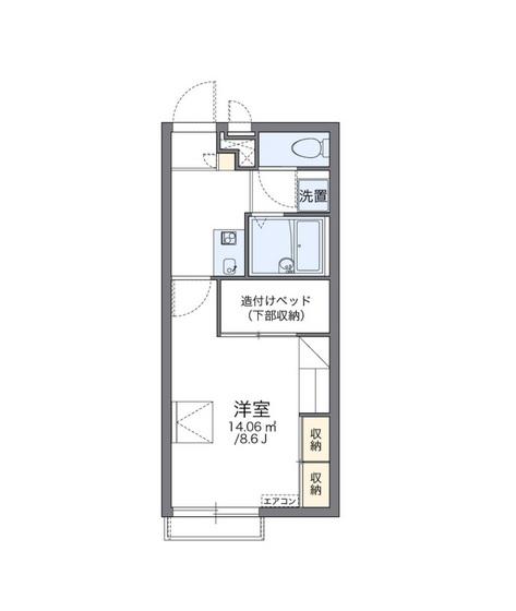 レオパレス希望(1K/2階)の間取り写真
