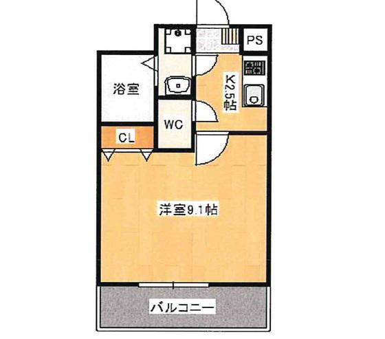 VENT VERT(1K/6階)の間取り写真