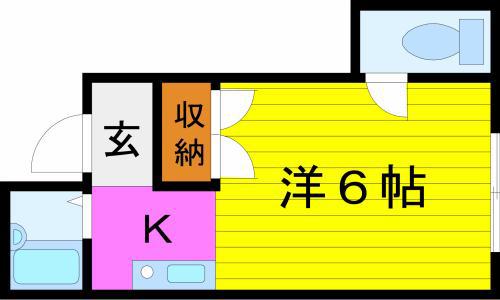 千里山西コーポ(1K/3階)の間取り写真