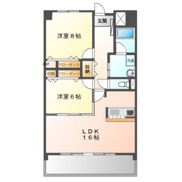 マーブル音羽館(2LDK/7階)の間取り写真