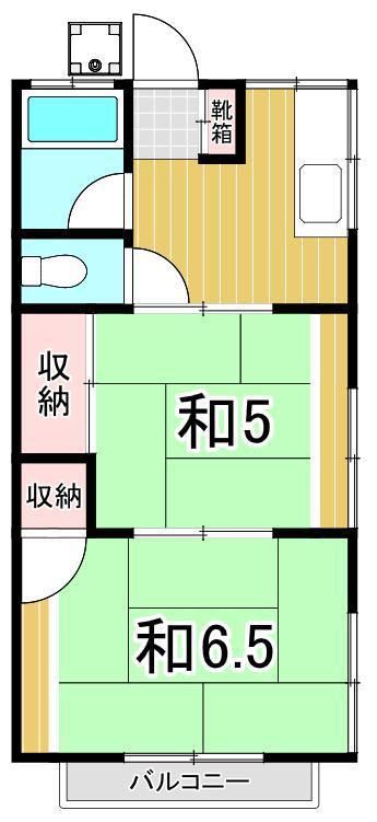 伊藤ハイツ(2K/2階)の間取り写真