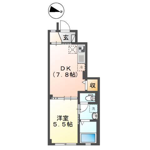 神明2丁目アパート工事(1DK/1階)の間取り写真