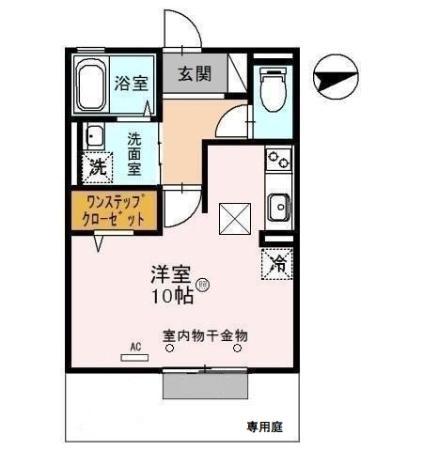 ジュネス清水(ワンルーム/1階)の間取り写真