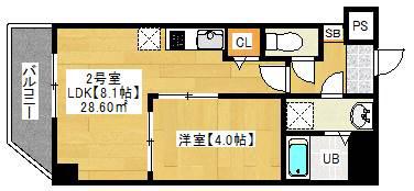 チェリーブロッサム(1LDK/4階)の間取り写真