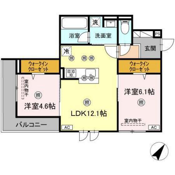 CAMPANELLA 中山南(2LDK/2階)の間取り写真