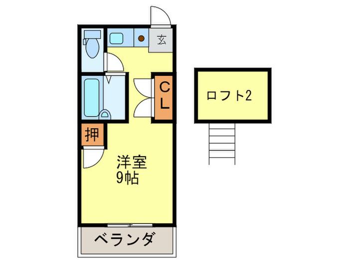 ピュアネス井尻(ワンルーム/2階)の間取り写真