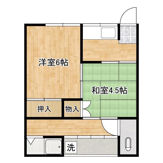あさか荘(2K/1階)の間取り写真